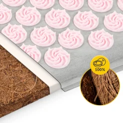ECO Mata do akupresury z łuskami gryki i kokosem różowa