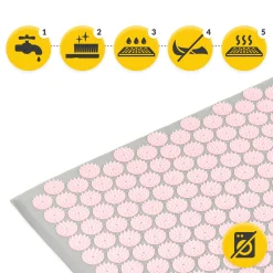 ECO Mata do akupresury z łuskami gryki i kokosem różowa