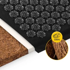 ECO Mata do akupresury z łuskami gryki i kokosem czarna