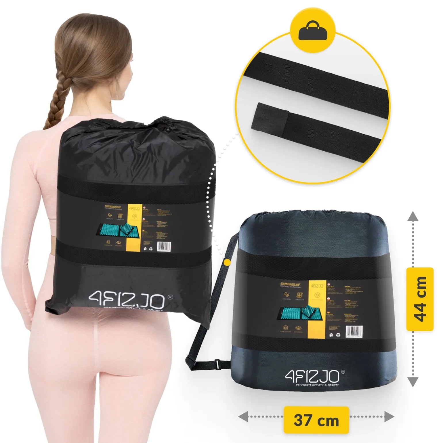 ERGO Mata do akupresury z poduszką XL niebieska