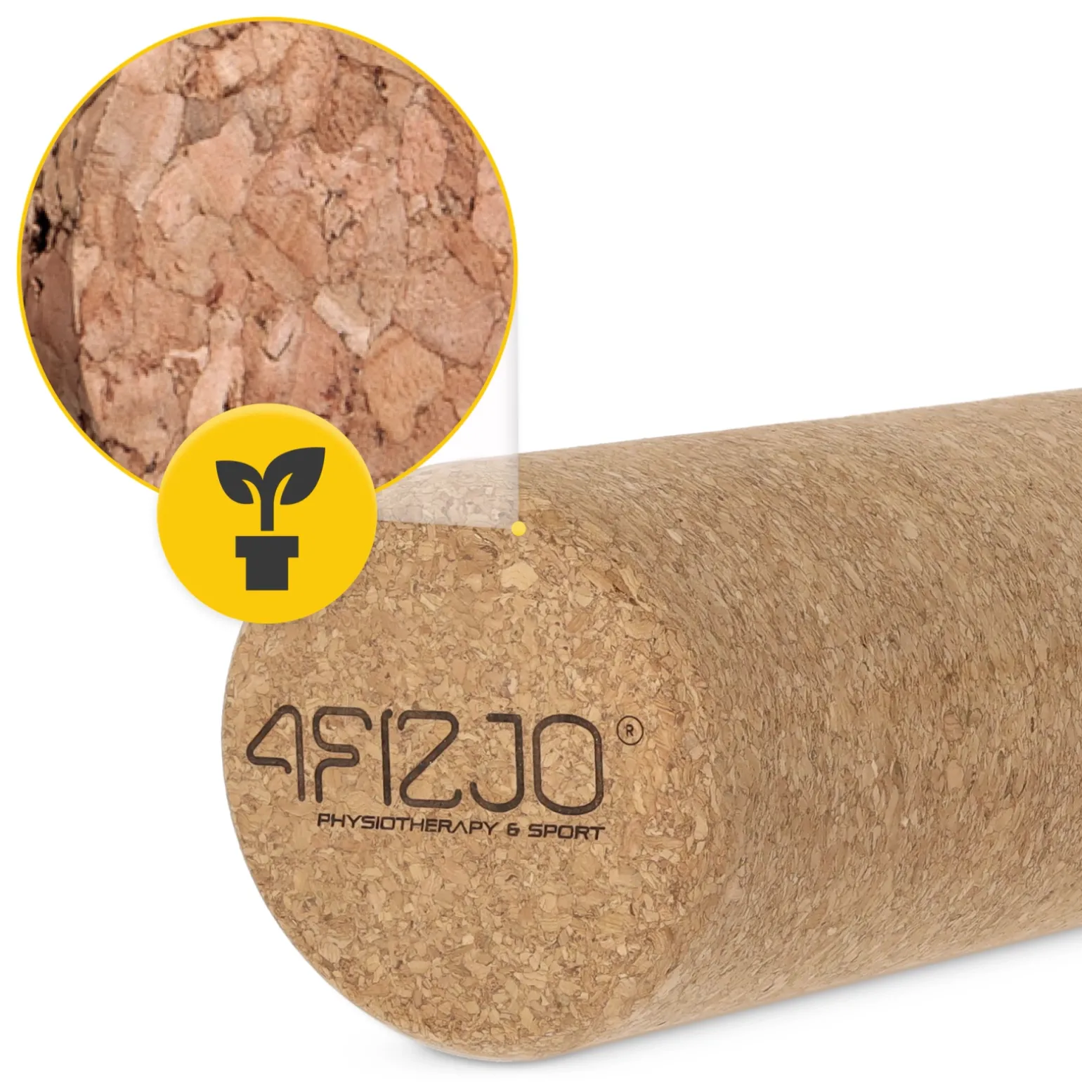 Gładki wałek do masażu korkowy 30 cm