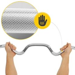 Gryf olimpijski mocno łamany 120 cm z łożyskami - 10 kg