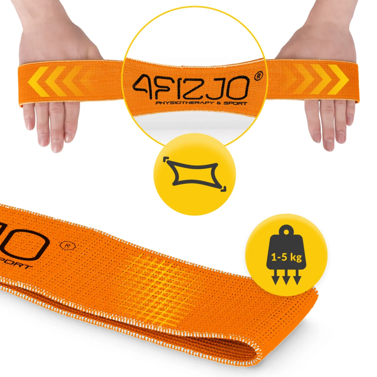 Guma materiałowa do ćwiczeń FLEX BAND 1-5 kg