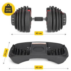 Hantel regulowany do ćwiczeń Premium 24 kg