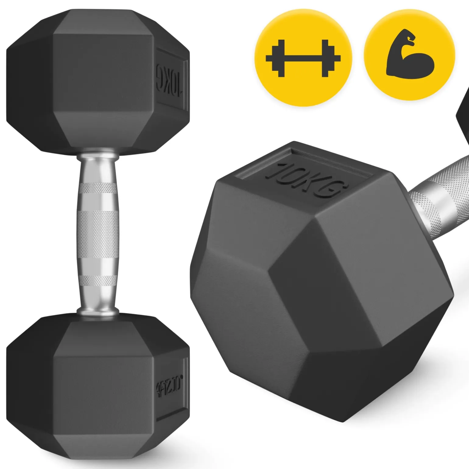 Hantel stalowy HEX 1 x 10 kg
