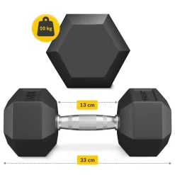 Hantel stalowy HEX 1 x 10 kg