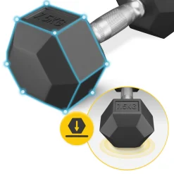 Hantel stalowy HEX 1 x 7,5 kg