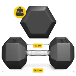 Hantel stalowy HEX 1 x 27,5 kg