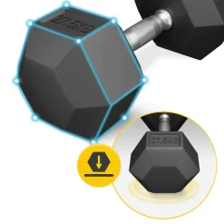 Hantel stalowy HEX 1 x 27,5 kg