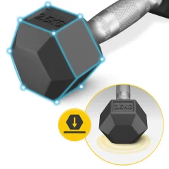 Hantel stalowy HEX 1 x 2,5 kg