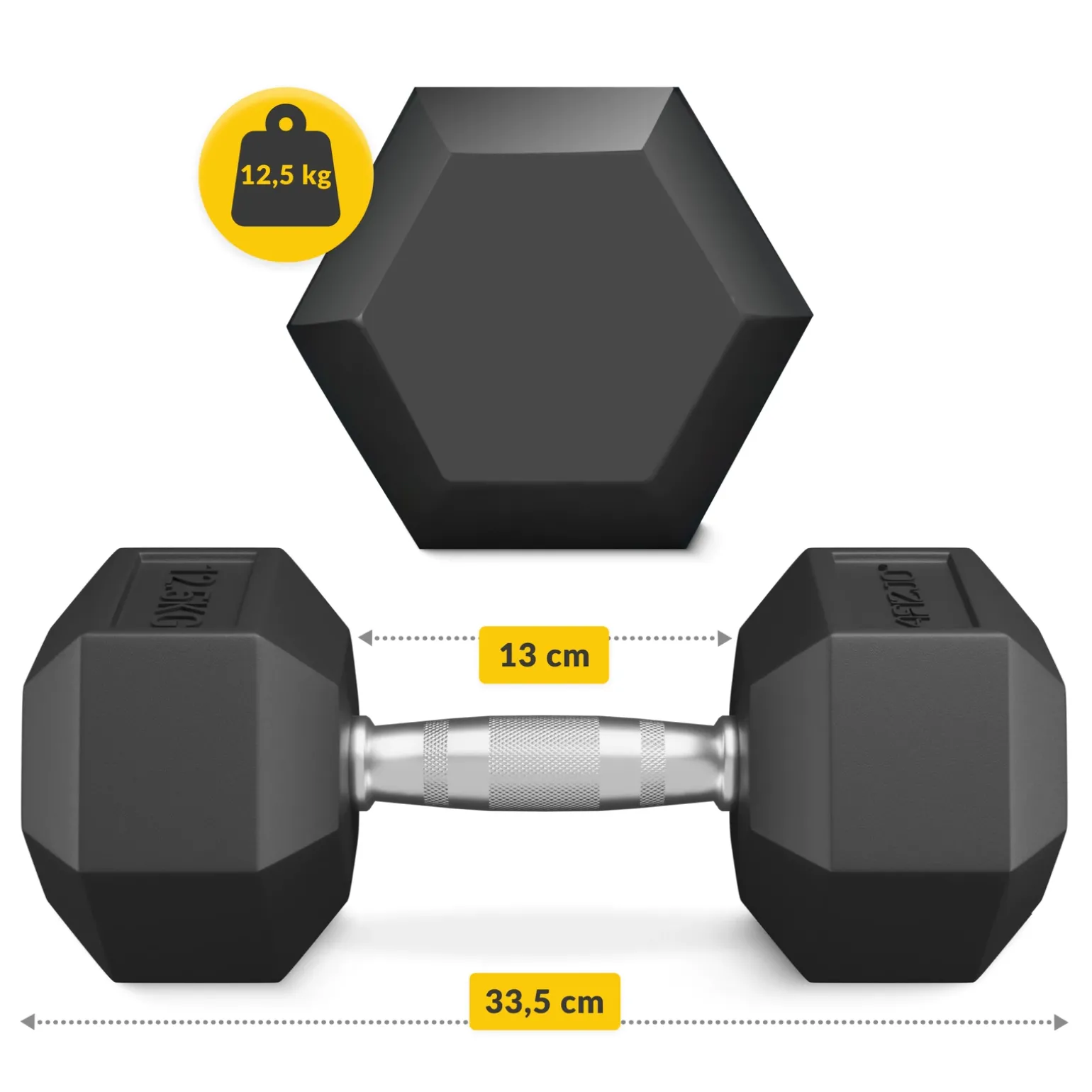 Hantel stalowy HEX 1 x 12,5 kg