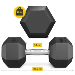 Hantel stalowy HEX 1 x 20 kg