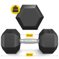 Hantel stalowy HEX 1 x 17,5 kg