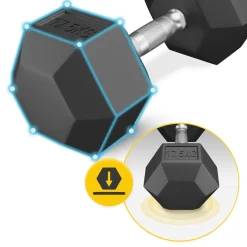 Hantel stalowy HEX 1 x 17,5 kg