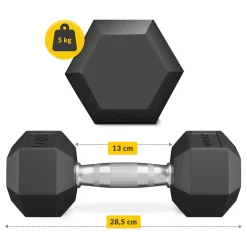 Hantel stalowy HEX 1 x 5 kg