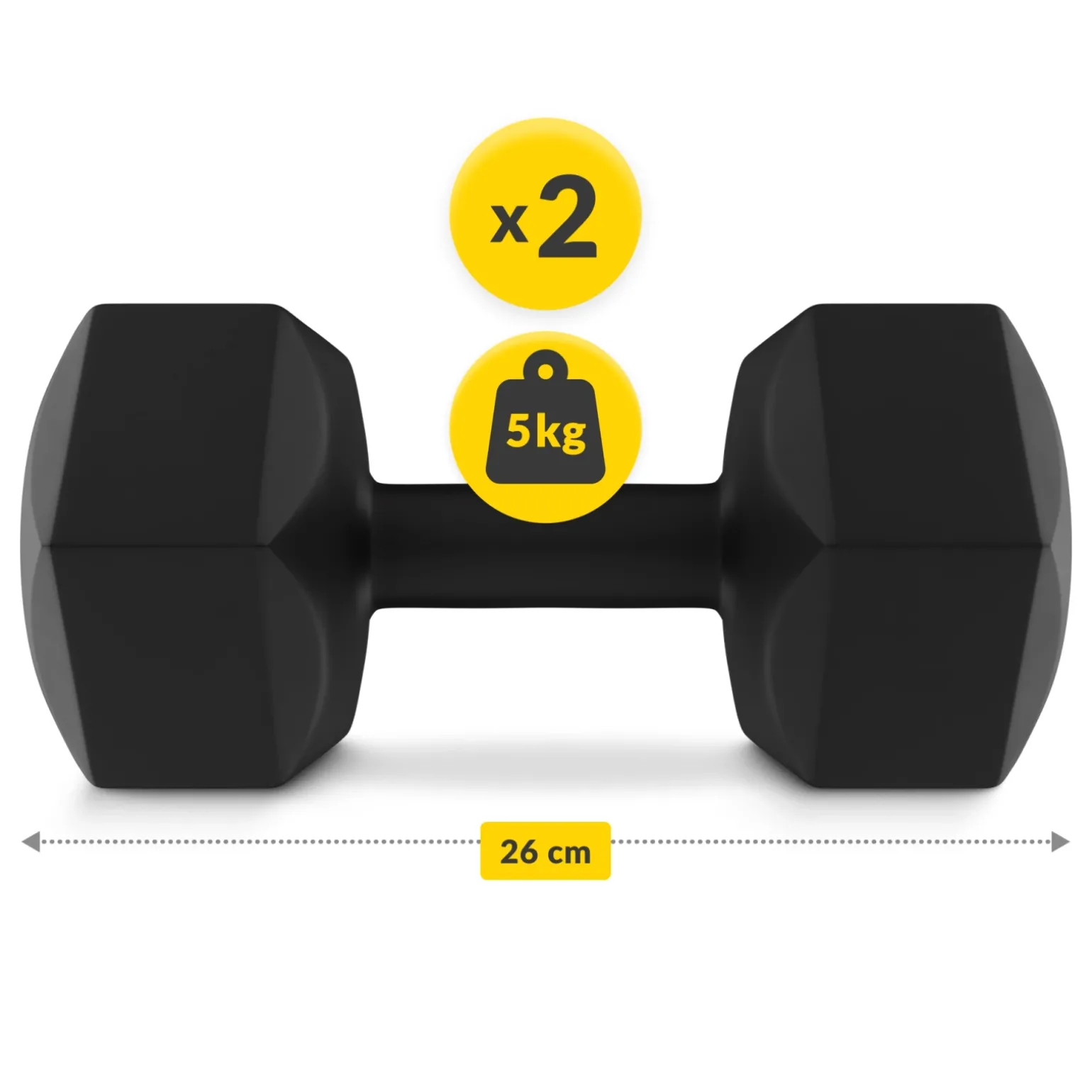 Hantelki bitumiczne do ćwiczeń 2 x 5 kg