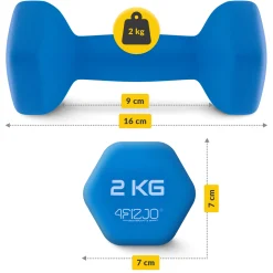 Hantelki żeliwne do ćwiczeń Classic 2 x 2 kg