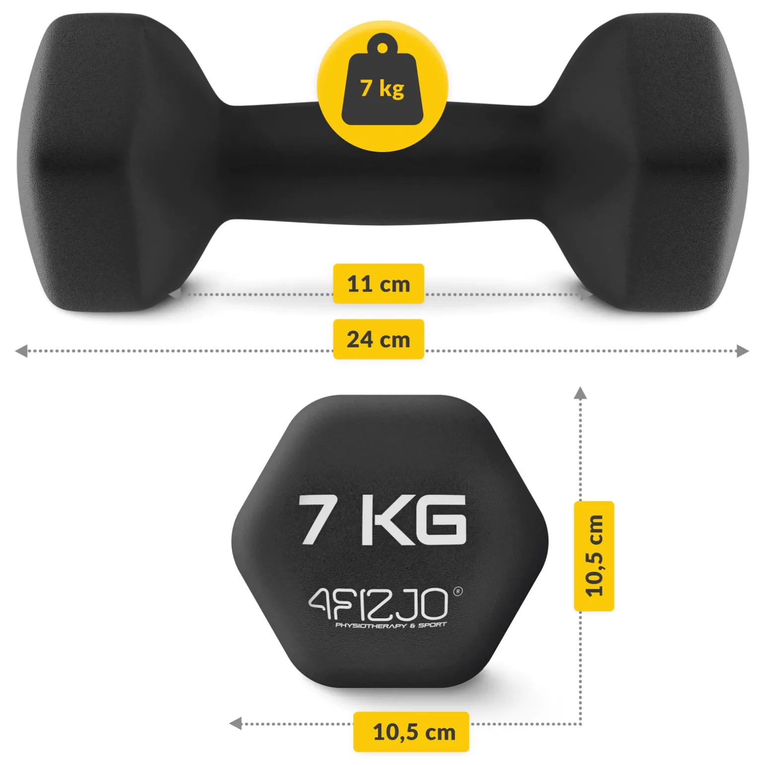 Hantelki żeliwne do ćwiczeń Classic 2 x 7 kg