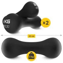 Hantelki żeliwne do ćwiczeń 8-shape 2 x 3 kg