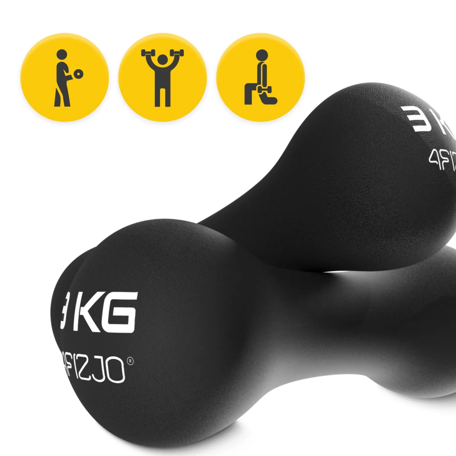 Hantelki żeliwne do ćwiczeń 8-shape 2 x 3 kg