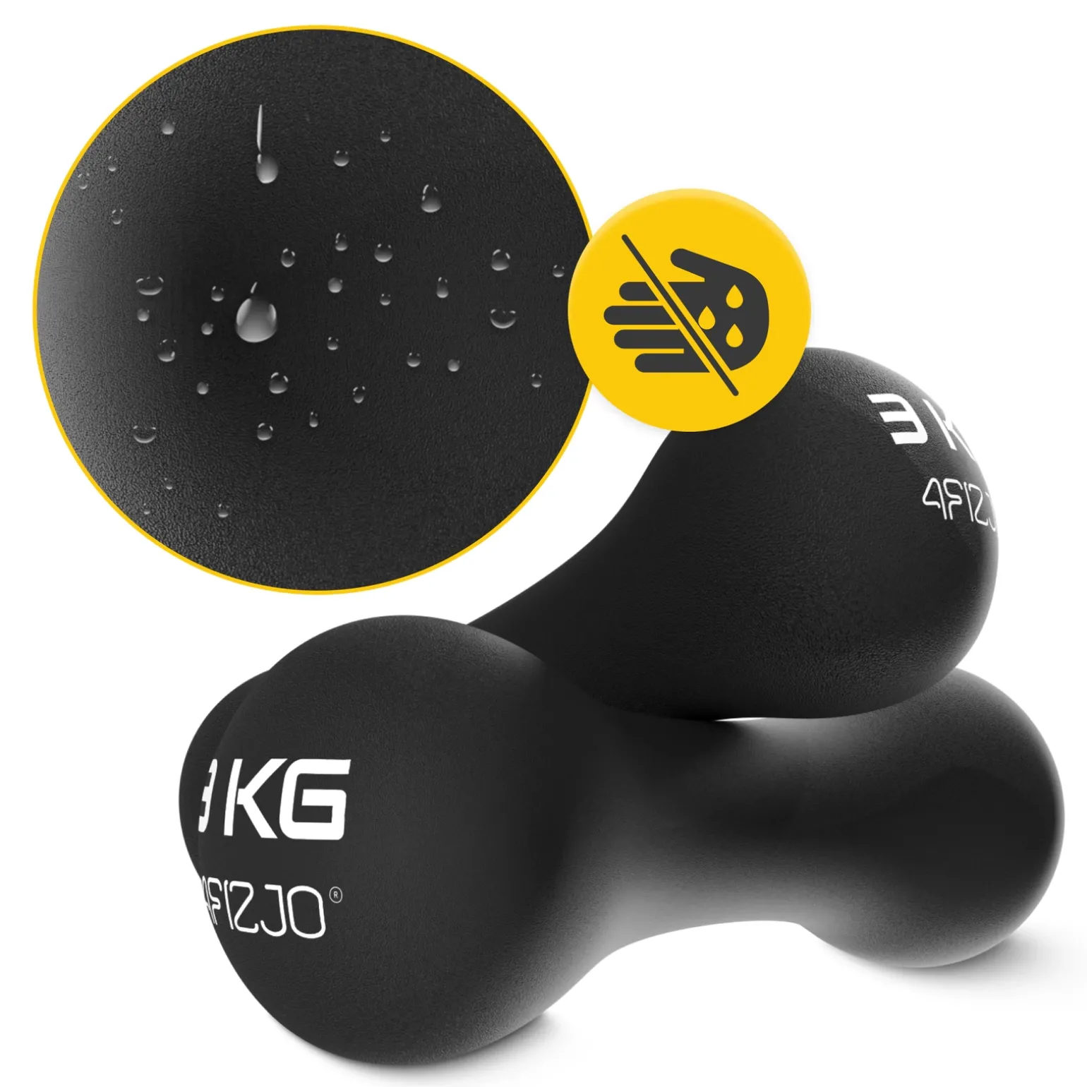 Hantelki żeliwne do ćwiczeń 8-shape 2 x 3 kg