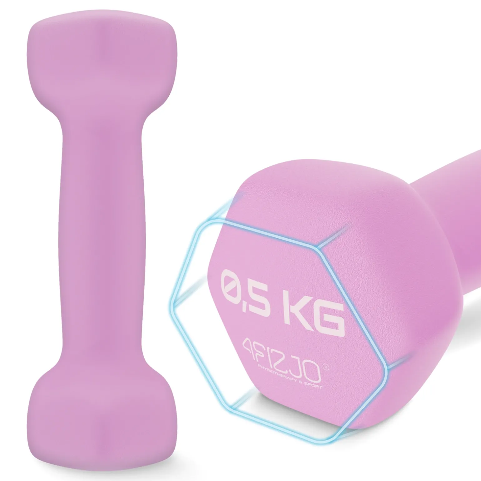 Hantelki żeliwne do ćwiczeń Classic 2 x 0,5 kg