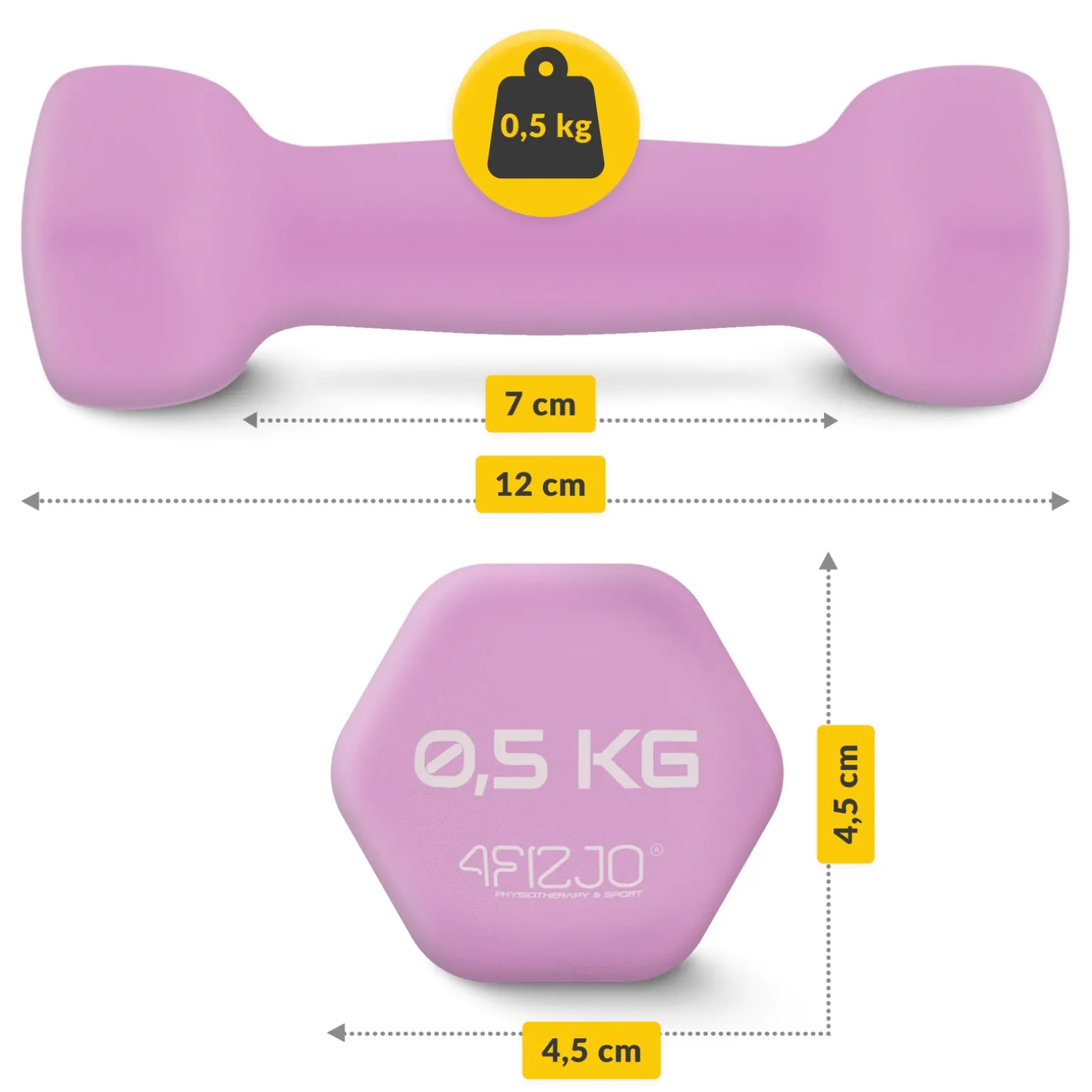 Hantelki żeliwne do ćwiczeń Classic 2 x 0,5 kg