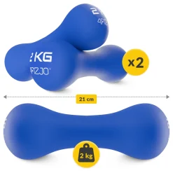 Hantelki żeliwne do ćwiczeń 8-shape 2 x 2 kg