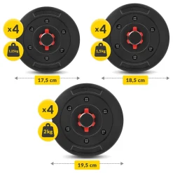 Hantle bitumiczne regulowane ze sztangą 2 x 10 kg