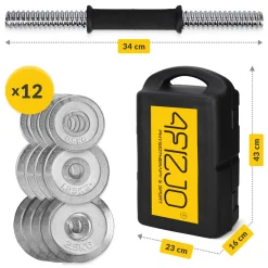 Hantle stalowe zestaw w walizce 20 kg