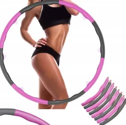 Hula Hop składane z wypustkami masującymi 1 kg różowe