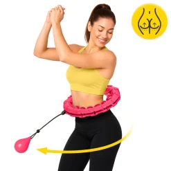 Hula Hop z obciążeniem i masażem różowe