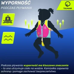 Kamizelka do pływania dla dzieci 2-3 lata TSUNAMI różowa