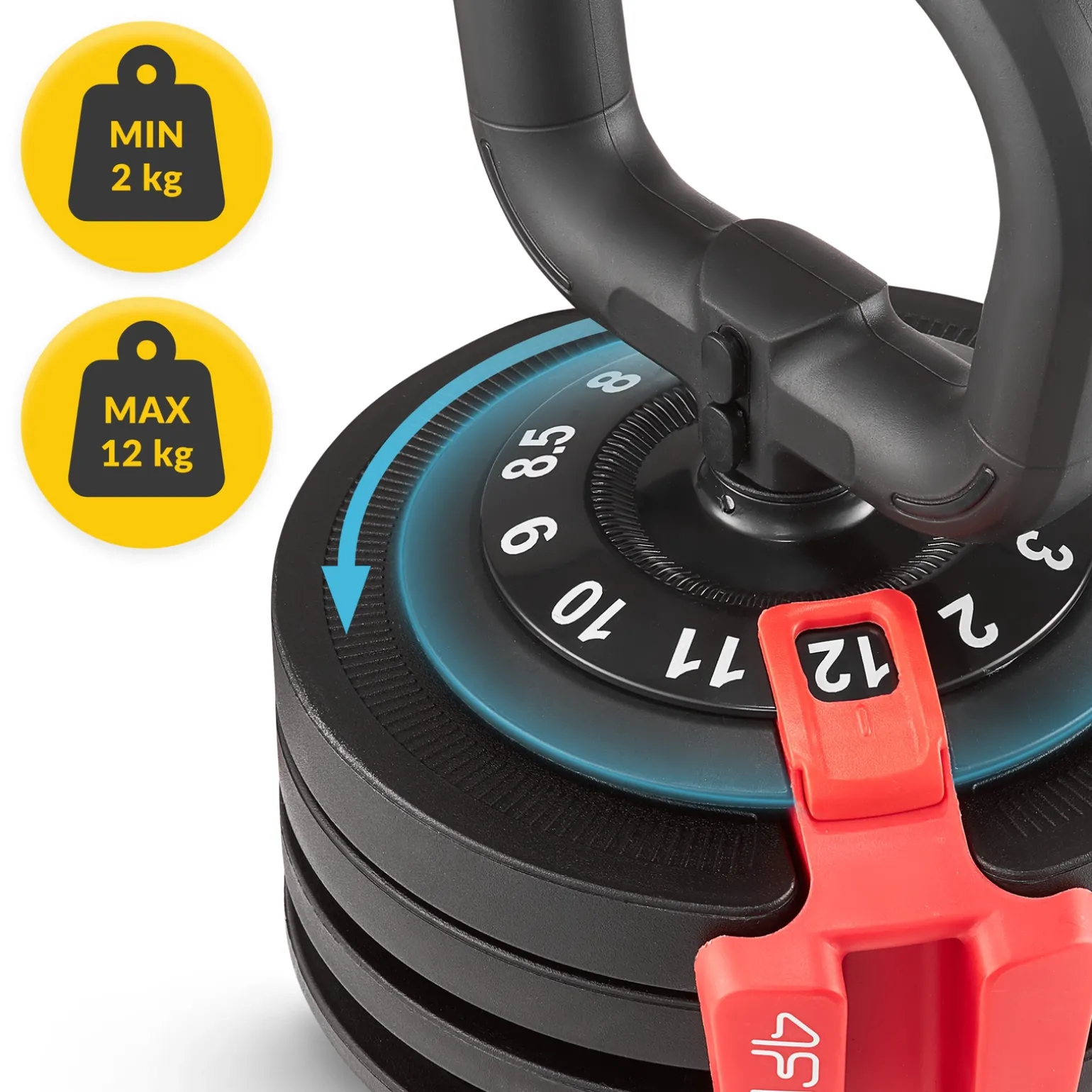 Kettlebell odważnik regulowany PREMIUM 2-12 kg