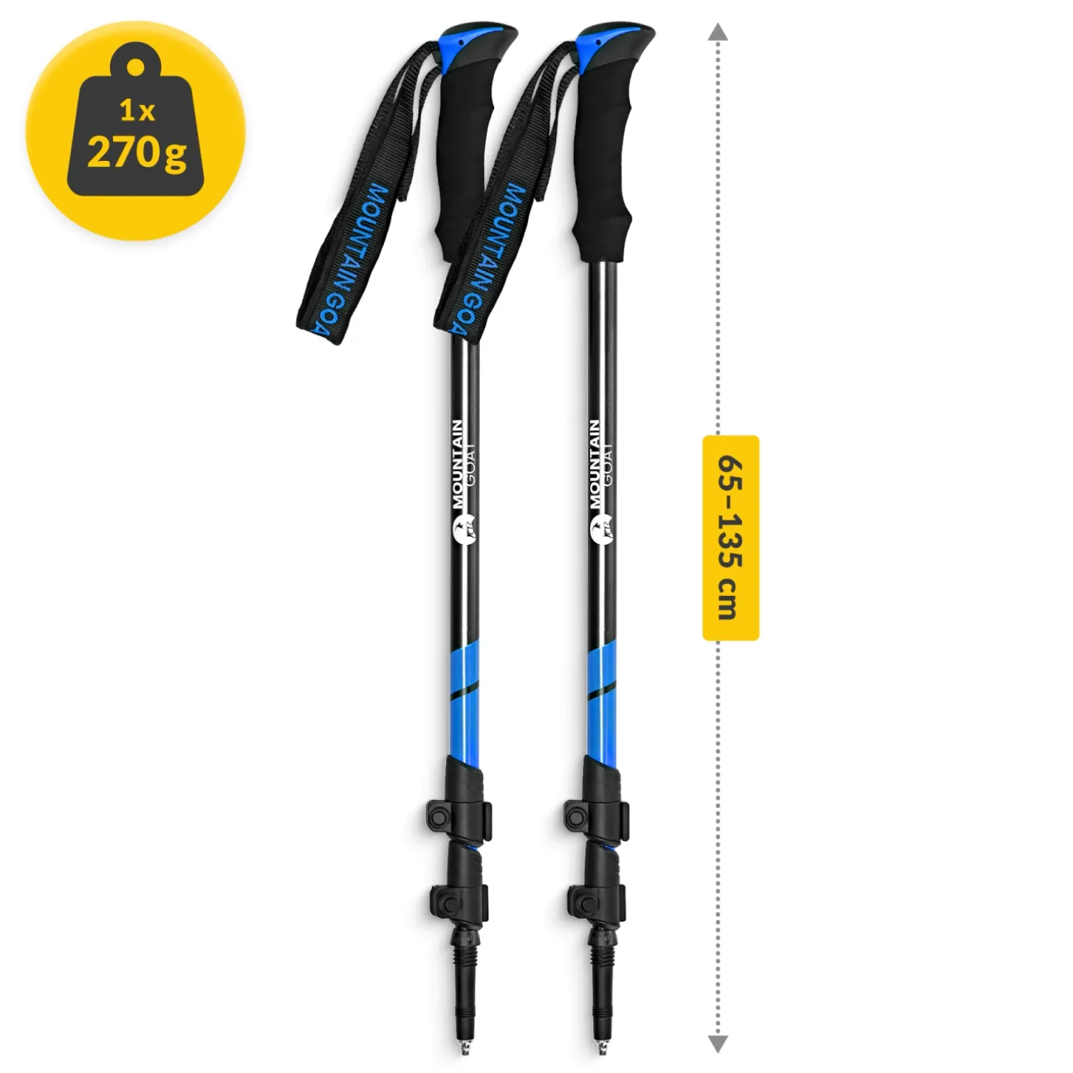 Kije trekkingowe do nordic walking PEAK+ niebieskie