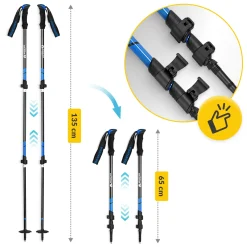Kije trekkingowe do nordic walking PEAK+ niebieskie