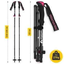 Kije trekkingowe do nordic walking PRO+ różowe