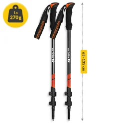 Kije trekkingowe do nordic walking PEAK+ pomarańczowe