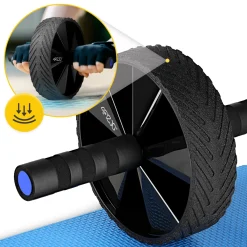 Kółko do ćwiczeń mięśni brzucha AB WHEEL PRO niebieskie