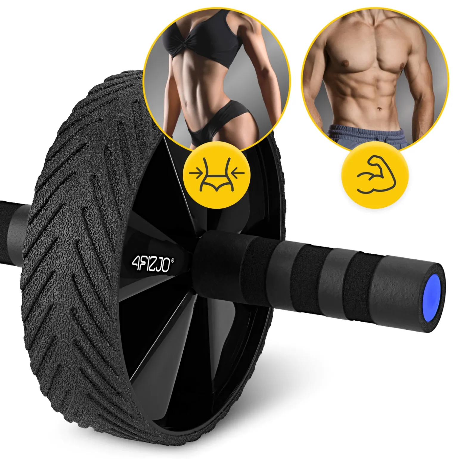 Kółko do ćwiczeń mięśni brzucha AB WHEEL PRO niebieskie