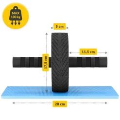 Kółko do ćwiczeń mięśni brzucha AB WHEEL PRO niebieskie