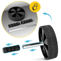 Kółko do ćwiczeń mięśni brzucha AB WHEEL PRO niebieskie