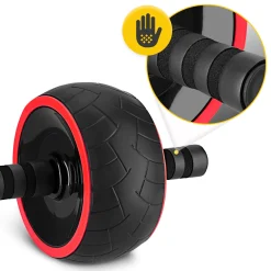 Kółko do ćwiczeń mięśni brzucha AB WHEEL XL czerwone