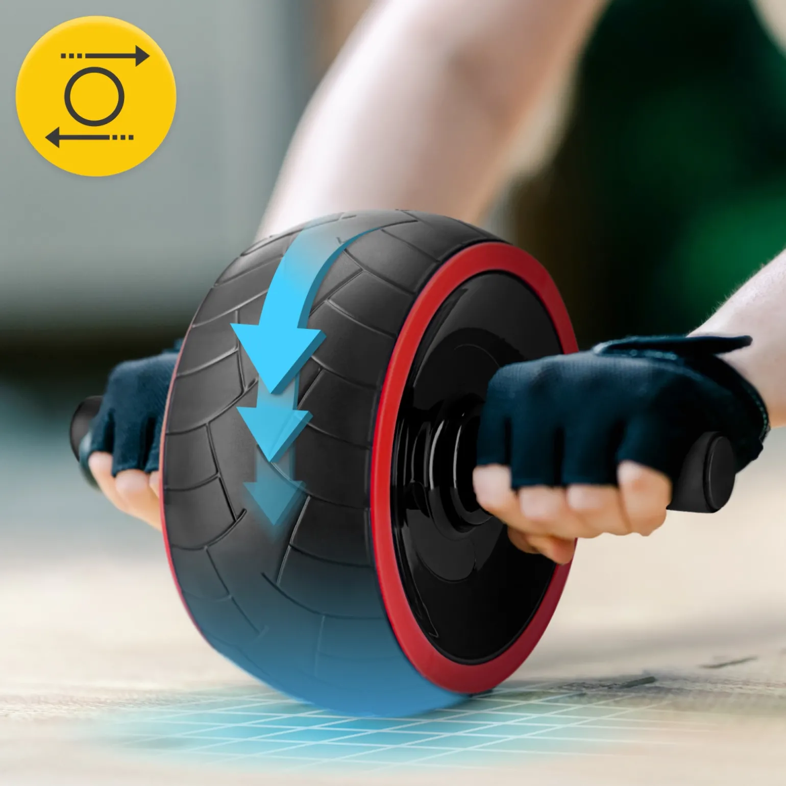 Kółko do ćwiczeń mięśni brzucha AB WHEEL XL czerwone
