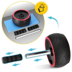Kółko do ćwiczeń mięśni brzucha AB WHEEL XL czerwone