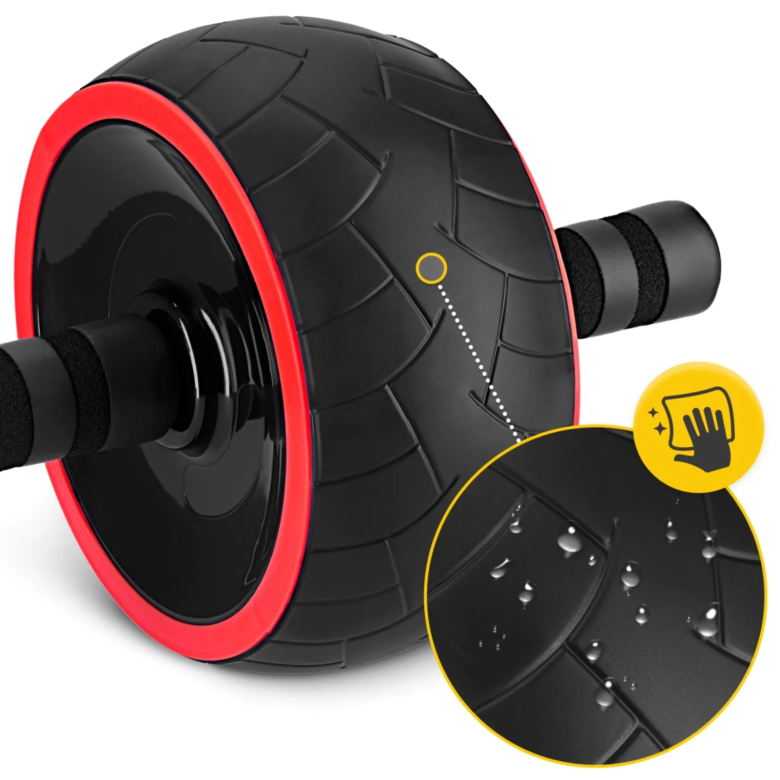 Kółko do ćwiczeń mięśni brzucha AB WHEEL XL czerwone