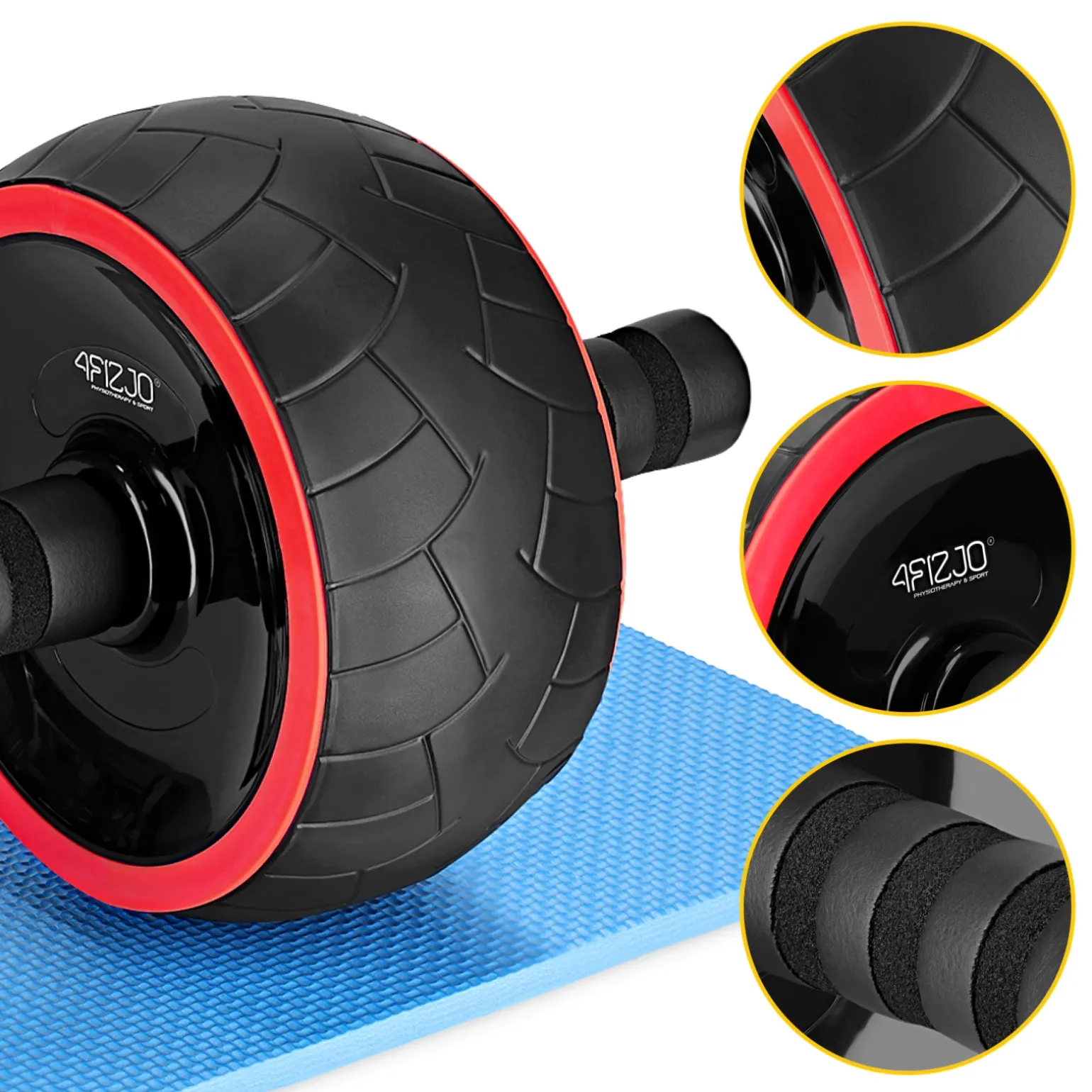 Kółko do ćwiczeń mięśni brzucha AB WHEEL XL czerwone