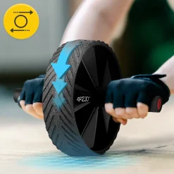 Kółko do ćwiczeń mięśni brzucha AB WHEEL PRO czerwone
