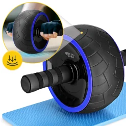 Kółko do ćwiczeń mięśni brzucha AB WHEEL XL niebieskie