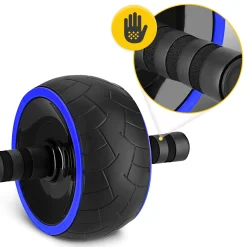 Kółko do ćwiczeń mięśni brzucha AB WHEEL XL niebieskie